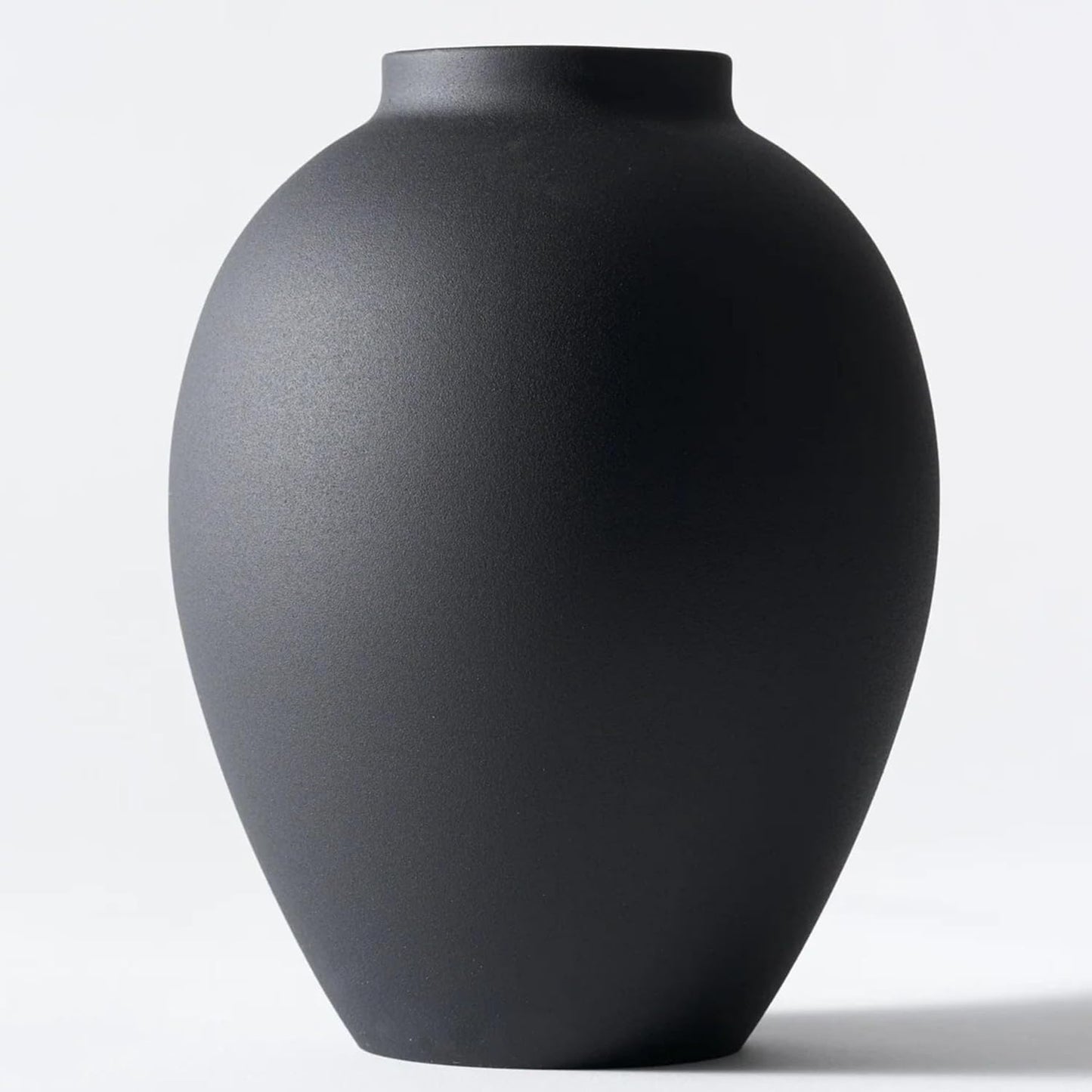SilkSerenade Large Black Matte Flower Vase for Bedroom Kitchen Living Room Table, Contemporary Farmhouse Decorative Ella Flowers Iron Vases, Rustic Tall Earthy Wabi Sabi Modern Centerpieces Home Decor