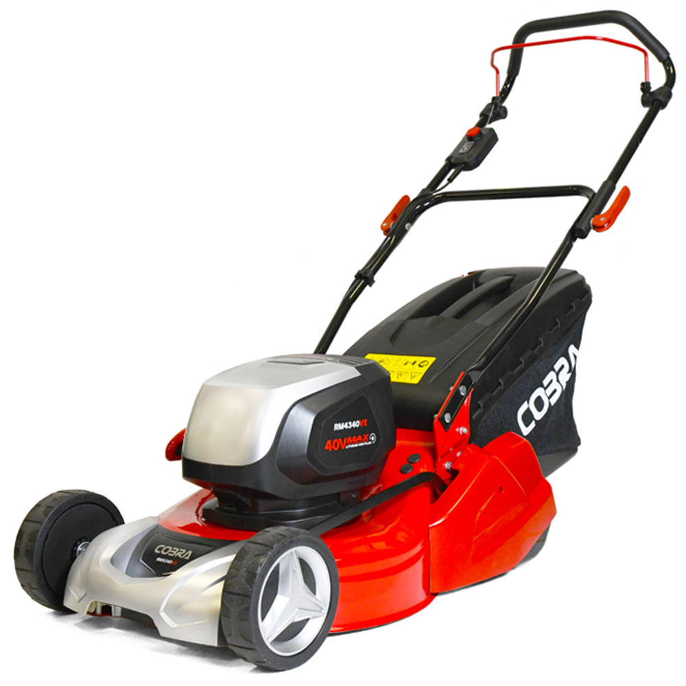 Cobra RM4340VX 40V MAX+ Push Rear Roller Cordless Lawn Mower (with 1 x 40V 4Ah Battery & Fast Charger)