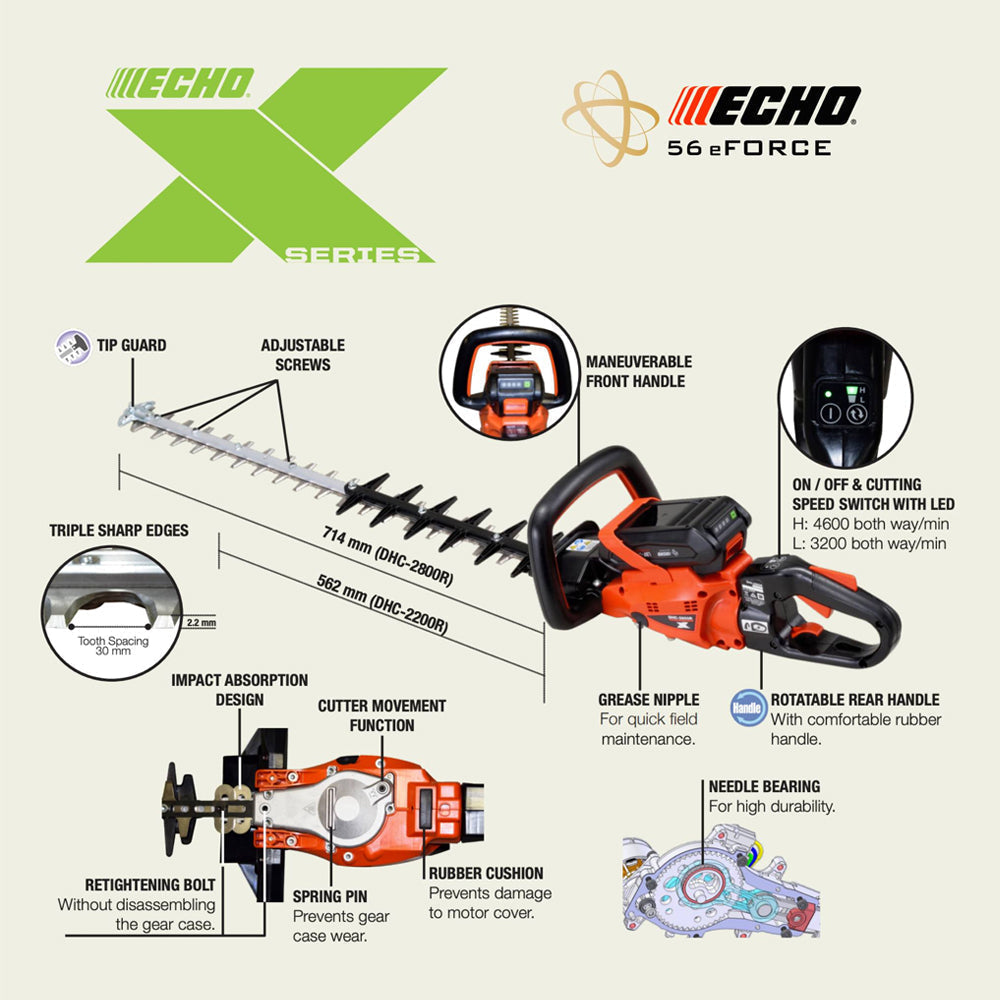 Echo DHC-2200R X-Series 56V eFORCE Cordless Hedge Trimmer (Bare Tool)