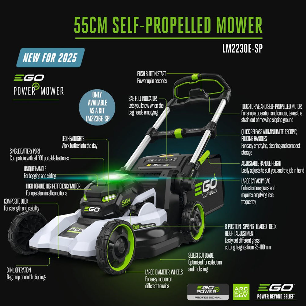 EGO Power+ LM2230E-SP 3-in-1 56V Variable Speed Cordless Lawn Mower (Bare Tool)